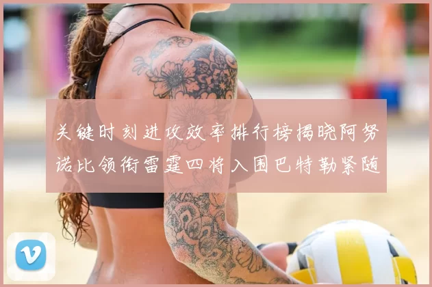 关键时刻进攻效率排行榜揭晓阿努诺比领衔雷霆四将入围巴特勒紧随其后