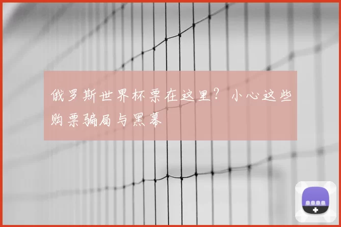 俄罗斯世界杯票在这里？小心这些购票骗局与黑幕