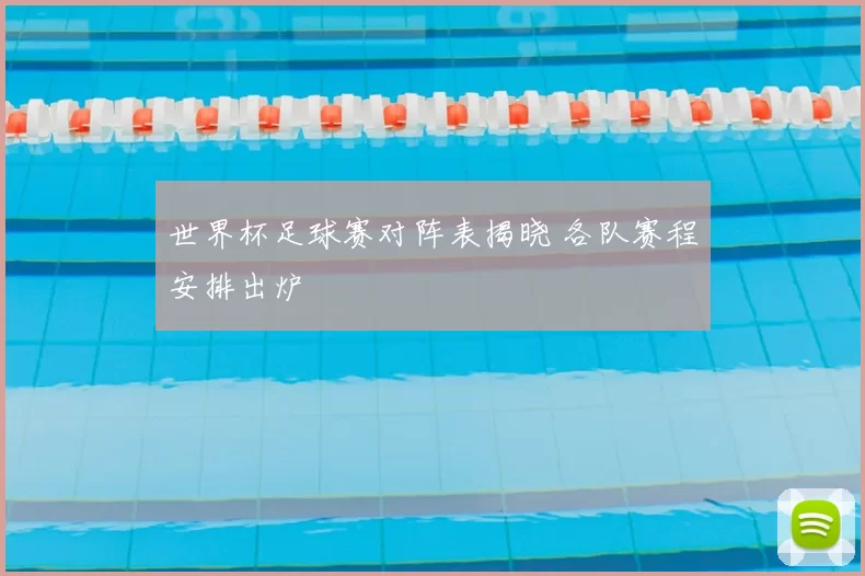世界杯足球赛对阵表揭晓 各队赛程安排出炉